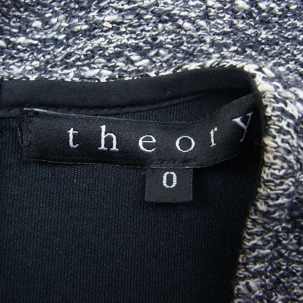 theory セオリー 01-3305508 ツイード マーメイドスタイル ワンピース 半袖 ブラック系【中古】