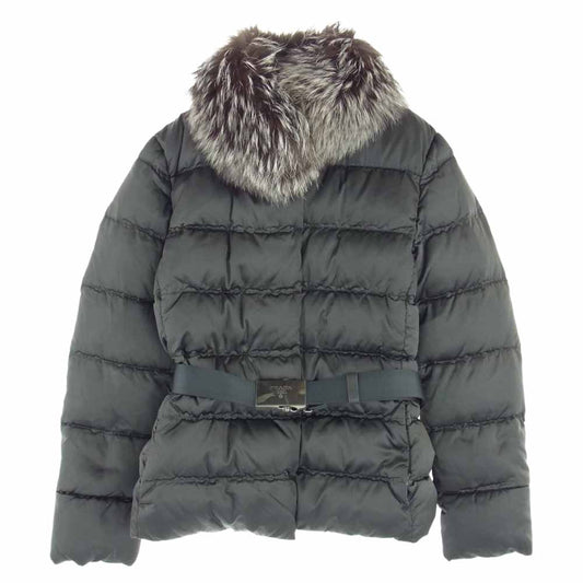 PRADA プラダ 29B150 フォックスファー ベルト付き ダウン ジャケット グレー系 38【中古】