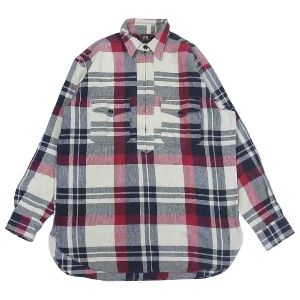 RRL ダブルアールエル RRL ダブルアールエル 90s 三ツ星タグ チェック ハーフジップ プルオーバー シャツ マルチカラー系 M【中古】