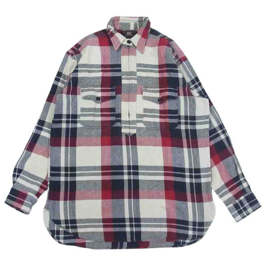 RRL ダブルアールエル RRL ダブルアールエル 90s 三ツ星タグ チェック ハーフジップ プルオーバー シャツ マルチカラー系 M【中古】