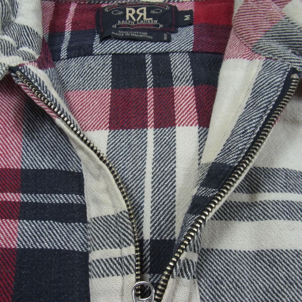 RRL ダブルアールエル RRL ダブルアールエル 90s 三ツ星タグ チェック ハーフジップ プルオーバー シャツ マルチカラー系 M【中古】