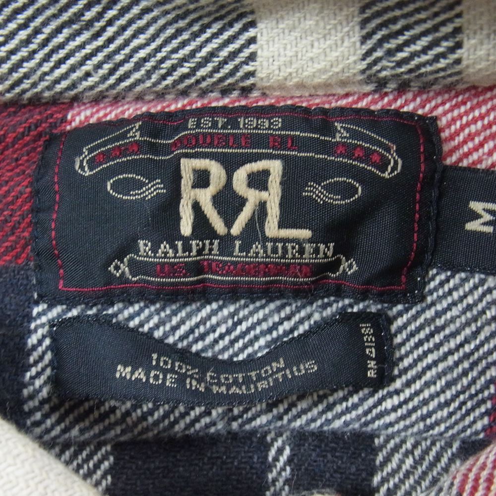 RRL ダブルアールエル RRL ダブルアールエル 90s 三ツ星タグ チェック ハーフジップ プルオーバー シャツ マルチカラー系 M【中古】