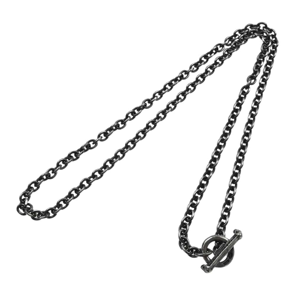 GABOR ガボール 6チェーン クォーター スカル Tバー ネックレス 55cm チェーン シルバー系【中古】