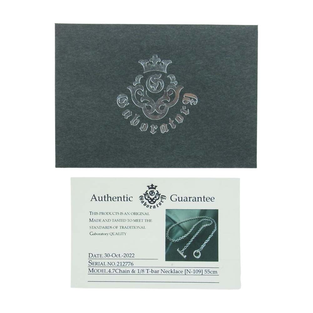 GABOR ガボール 6チェーン クォーター スカル Tバー ネックレス 55cm チェーン シルバー系【中古】