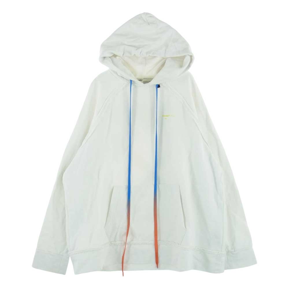 OFF-WHITE オフホワイト OMBB057F19E30010 Hooded Sweatshirt Hoodie アロープリント ドローコード プルオーバー フーディ スウェット ホワイト系 L【中古】