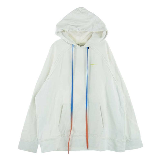 OFF-WHITE オフホワイト OMBB057F19E30010 Hooded Sweatshirt Hoodie アロープリント ドローコード プルオーバー フーディ スウェット ホワイト系 L【中古】