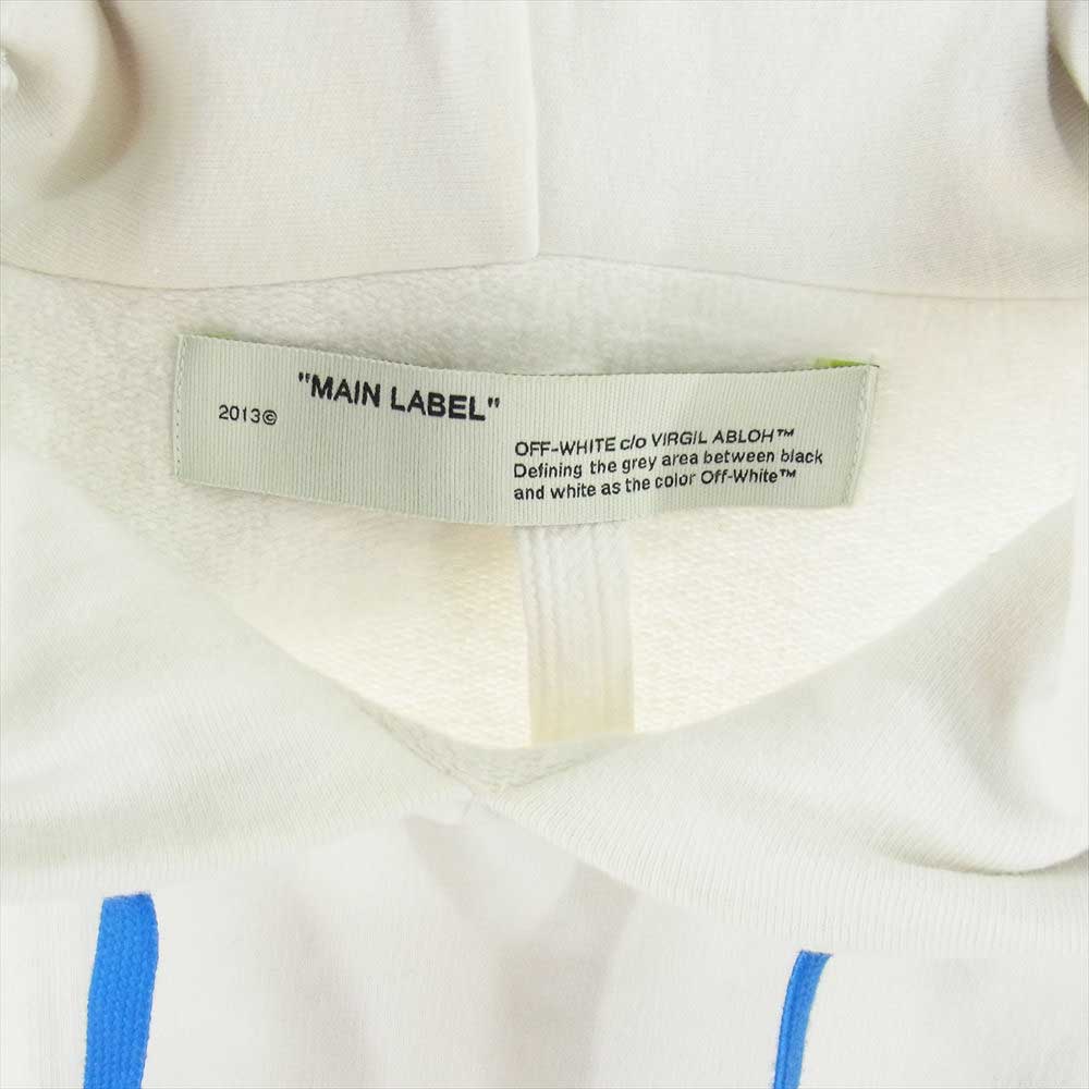 OFF-WHITE オフホワイト OMBB057F19E30010 Hooded Sweatshirt Hoodie アロープリント ドローコード プルオーバー フーディ スウェット ホワイト系 L【中古】