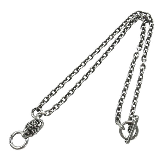 GABOR ガボール Quarter Lion ＆ Quarter Chain Necklace ライオンヘッド ネックレス ギャランティカード有 シルバー系【中古】