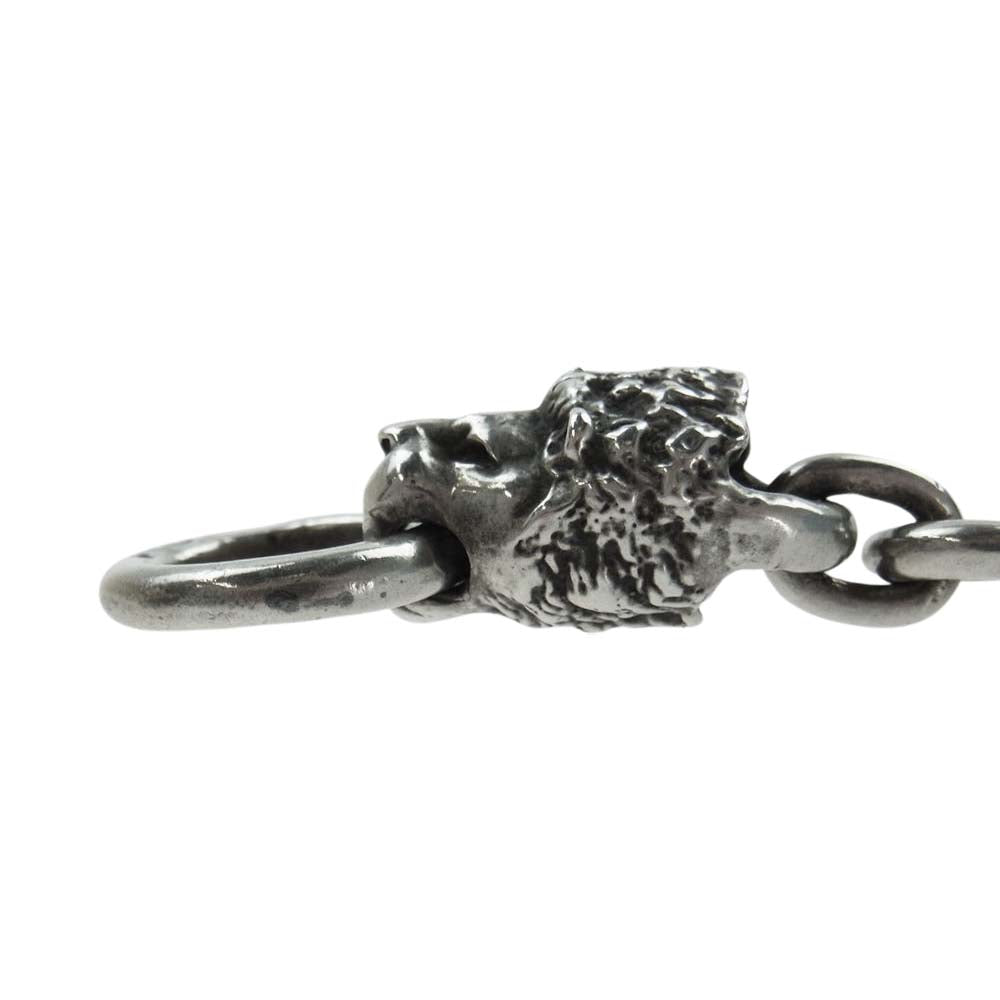 GABOR ガボール Quarter Lion ＆ Quarter Chain Necklace ライオンヘッド ネックレス ギャランティカード有 シルバー系【中古】