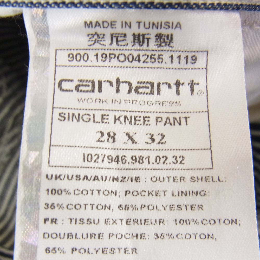 Carhartt カーハート SINGLE KNEE PAINTER PANT シングル二ー  ヒッコリー ペインター ワーク パンツ ブルー系 28×32【中古】