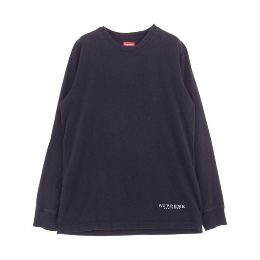 Supreme シュプリーム 裾ロゴ刺繍 長袖 Tシャツ ブラック系 M【中古】