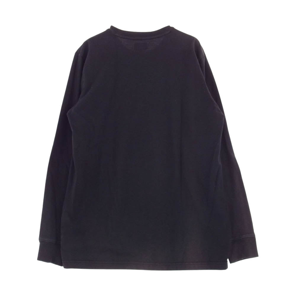 Supreme シュプリーム 裾ロゴ刺繍 長袖 Tシャツ ブラック系 M【中古】