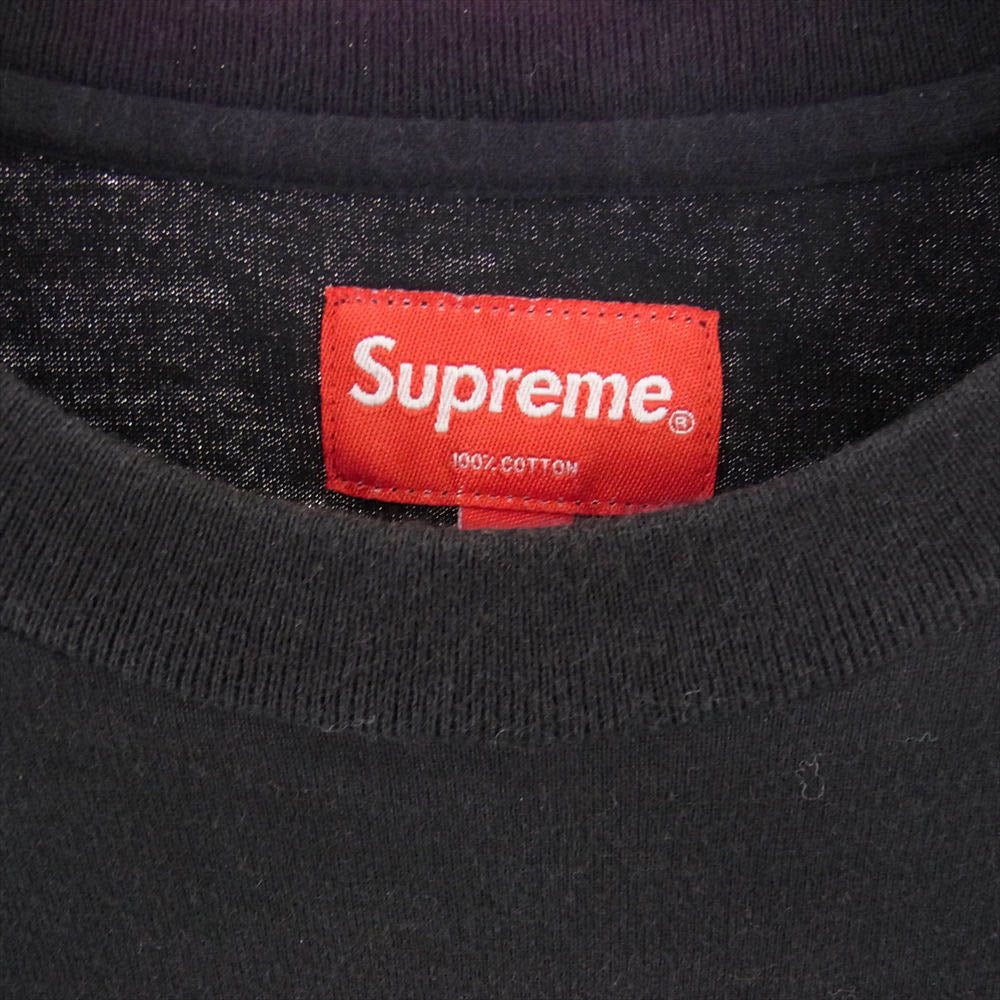 Supreme シュプリーム 裾ロゴ刺繍 長袖 Tシャツ ブラック系 M【中古】