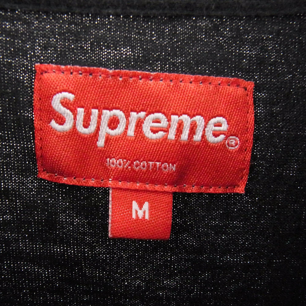 Supreme シュプリーム 裾ロゴ刺繍 長袖 Tシャツ ブラック系 M【中古】