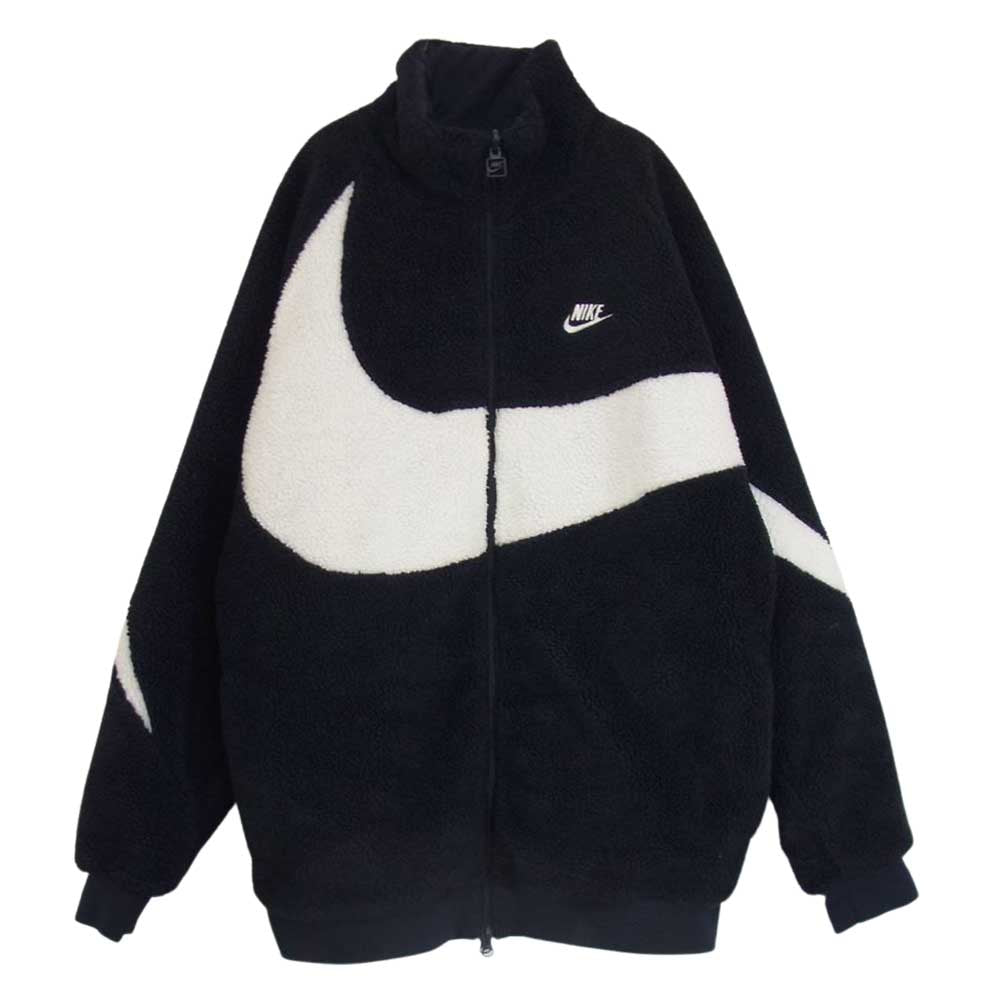 NIKE ナイキ FULL-ZIP REVERSIBLE JACKET ビッグ スウッシュ リバーシブルボアジャケット ネイビー系 L【中古】