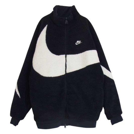 NIKE ナイキ FULL-ZIP REVERSIBLE JACKET ビッグ スウッシュ リバーシブルボアジャケット ネイビー系 L【中古】