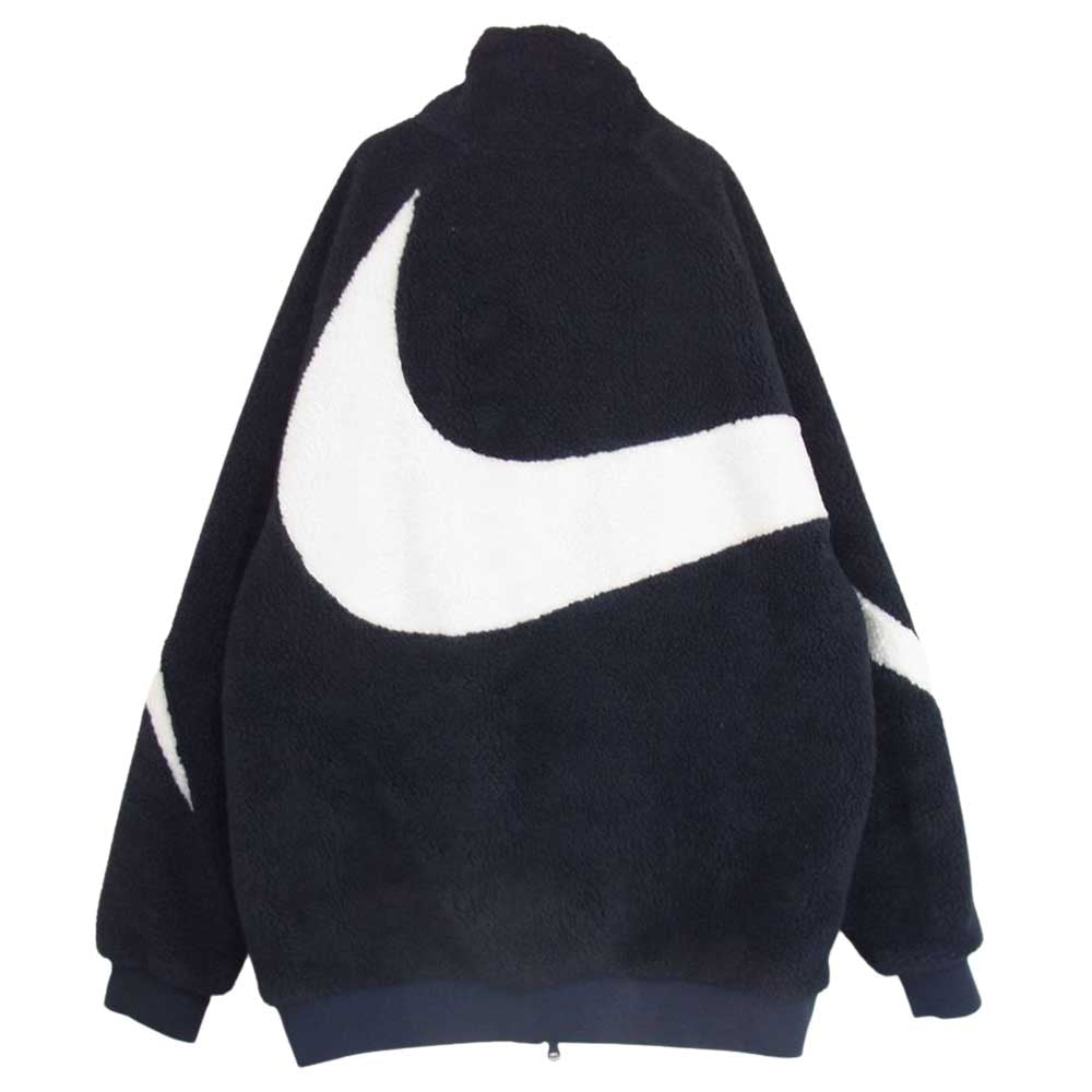 NIKE ナイキ FULL-ZIP REVERSIBLE JACKET ビッグ スウッシュ リバーシブルボアジャケット ネイビー系 L【中古】