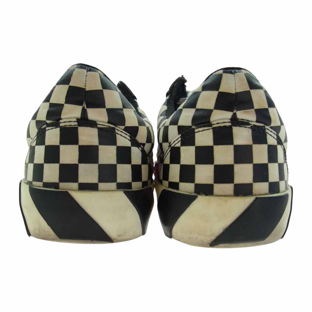 OFF-WHITE オフホワイト OMIA085 LOW VULCANIZEDキャンバス アローロゴ フラッグチェック ローカットスニーカー ホワイト系 ブラック系 26.0cm【中古】
