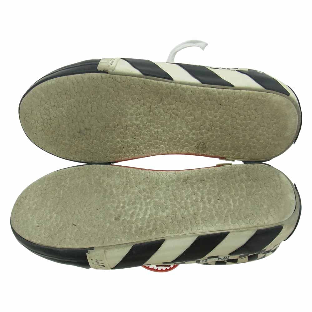 OFF-WHITE オフホワイト OMIA085 LOW VULCANIZEDキャンバス アローロゴ フラッグチェック ローカットスニーカー ホワイト系 ブラック系 26.0cm【中古】