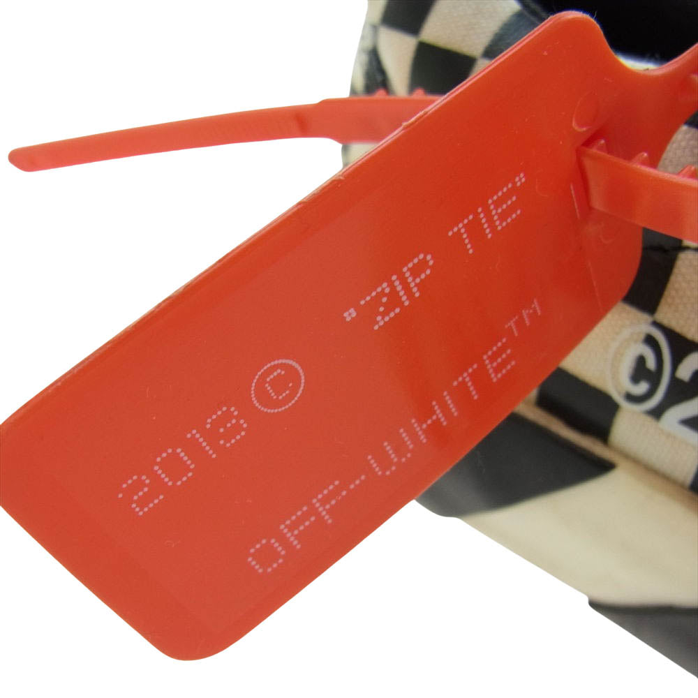 OFF-WHITE オフホワイト OMIA085 LOW VULCANIZEDキャンバス アローロゴ フラッグチェック ローカットスニーカー ホワイト系 ブラック系 26.0cm【中古】