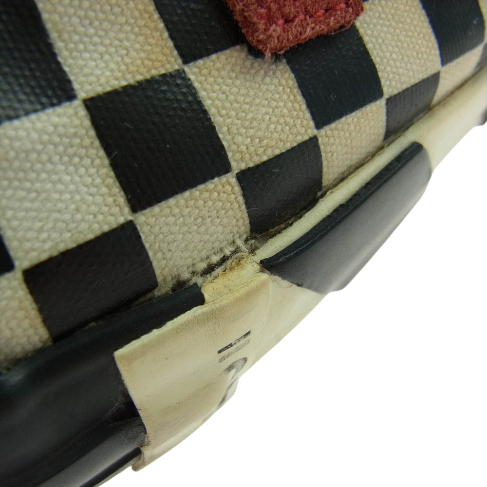 OFF-WHITE オフホワイト OMIA085 LOW VULCANIZEDキャンバス アローロゴ フラッグチェック ローカットスニーカー ホワイト系 ブラック系 26.0cm【中古】