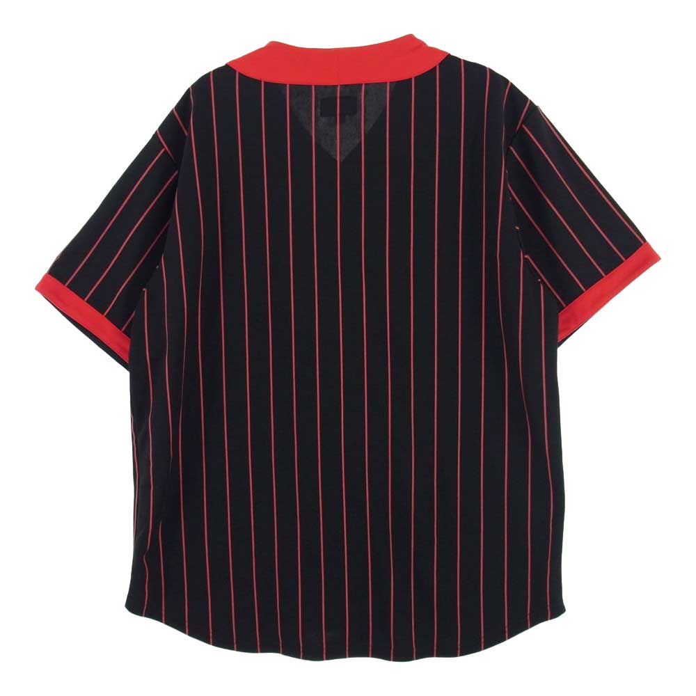 Supreme シュプリーム 18AW Vertical Logo Baseball Jersey バーティカル ロゴ ストライプ ベースボール ジャージ 半袖 シャツ ブラック系 M【中古】