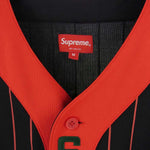 Supreme シュプリーム 18AW Vertical Logo Baseball Jersey バーティカル ロゴ ストライプ ベースボール ジャージ 半袖 シャツ ブラック系 M【中古】