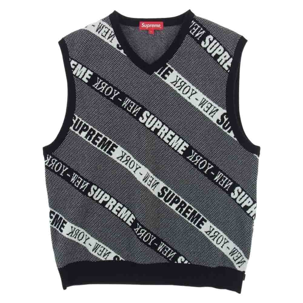 supreme stripe sweater vest L size