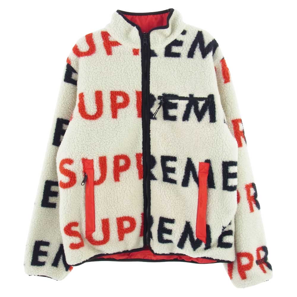 Supreme シュプリーム 18AW Reversible Logo Fleece Jacket リバーシブル ロゴ フリース ジャケット マルチカラー系 M【中古】