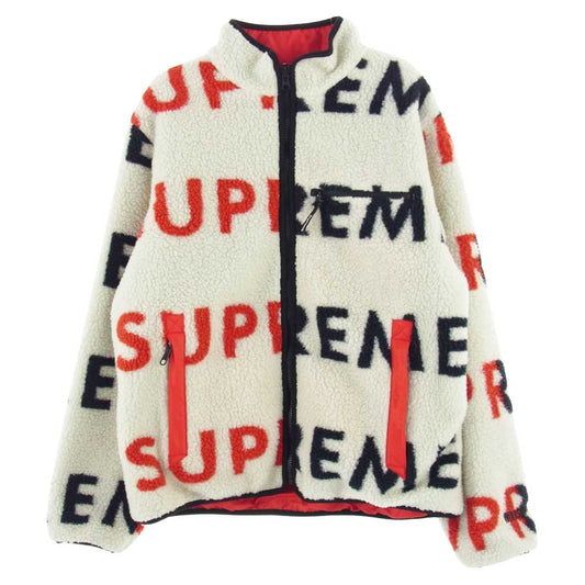 Supreme シュプリーム 18AW Reversible Logo Fleece Jacket リバーシブル ロゴ フリース ジャケット マルチカラー系 M【中古】