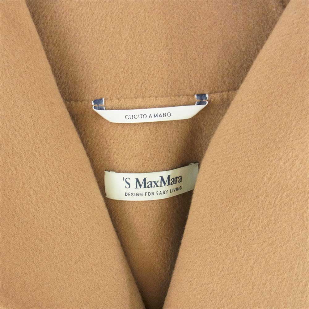 エス マックス マーラ 国内正規品 ピュア ヴァージンウール ダブルフェイス コート ブラウン系【美品】【中古】
