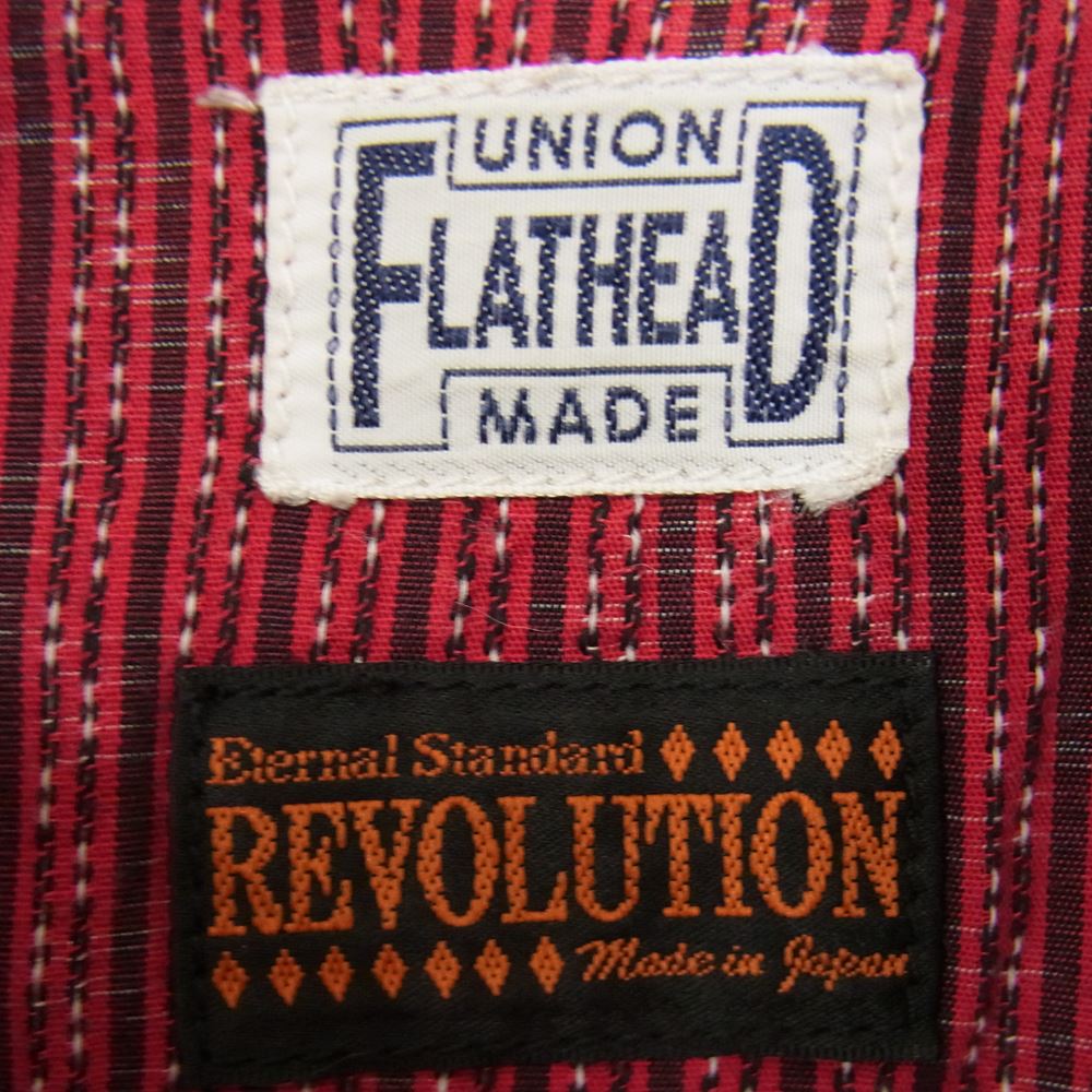 THE FLAT HEAD ザフラットヘッド デニム ワーク シャツ インディゴブルー系 34【中古】