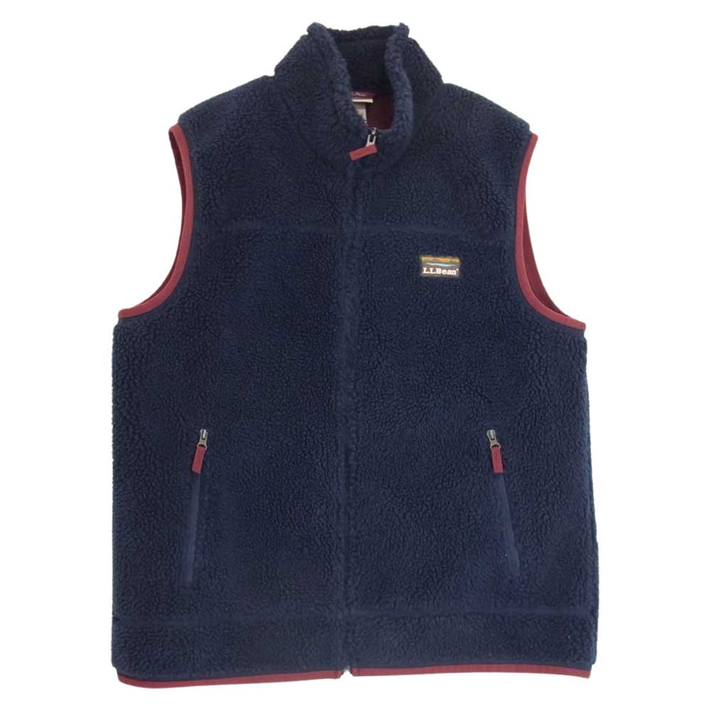 L.L.Bean エルエルビーン Mountain Pile Fleece Vest マウンテン パイル フリース ベスト ネイビー系 LG【中古】