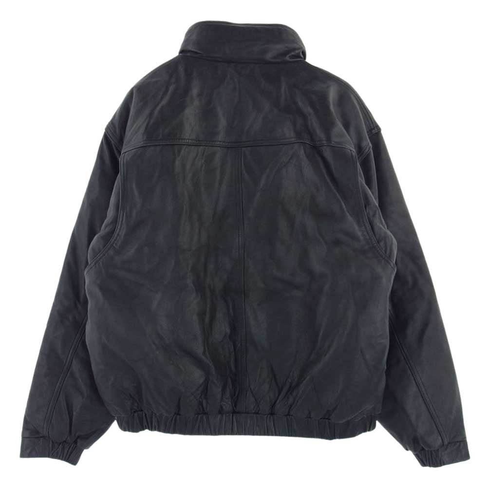Eddie Bauer エディー・バウアー ヴィンテージ 90s 黒タグ 後期 レザー ダウン ジャケット ブラック系 L【中古】