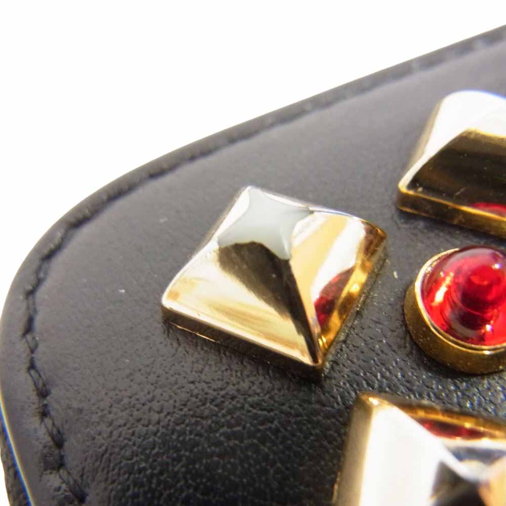 Christian Louboutin クリスチャンルブタン 3165136 PANETTONE パネトーネ ラウンド ファスナー マルチ スタッズ 長財布 ブラック系【中古】