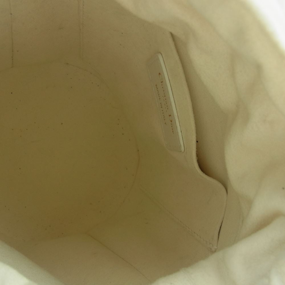 Dior ディオール M8703OOBR Vibe Small Bucket Bag Smooth Calfskin ヴァイブ スモール バケットバッグ スムースカーフスキン ２WAY ハンド ショルダー バッグ  ホワイト系 ネイビー系【中古】