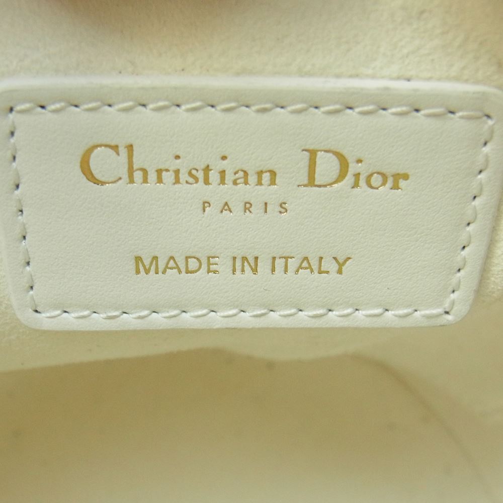 Dior ディオール M8703OOBR Vibe Small Bucket Bag Smooth Calfskin ヴァイブ スモール バケットバッグ スムースカーフスキン ２WAY ハンド ショルダー バッグ  ホワイト系 ネイビー系【中古】