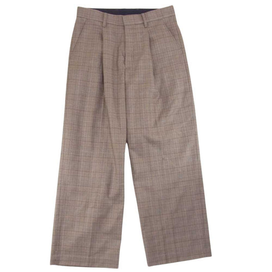 ウル 22AW 22FWC04 1 TUCK PANTS 1タック ワイド スラックスパンツ ブラウン系 2【中古】