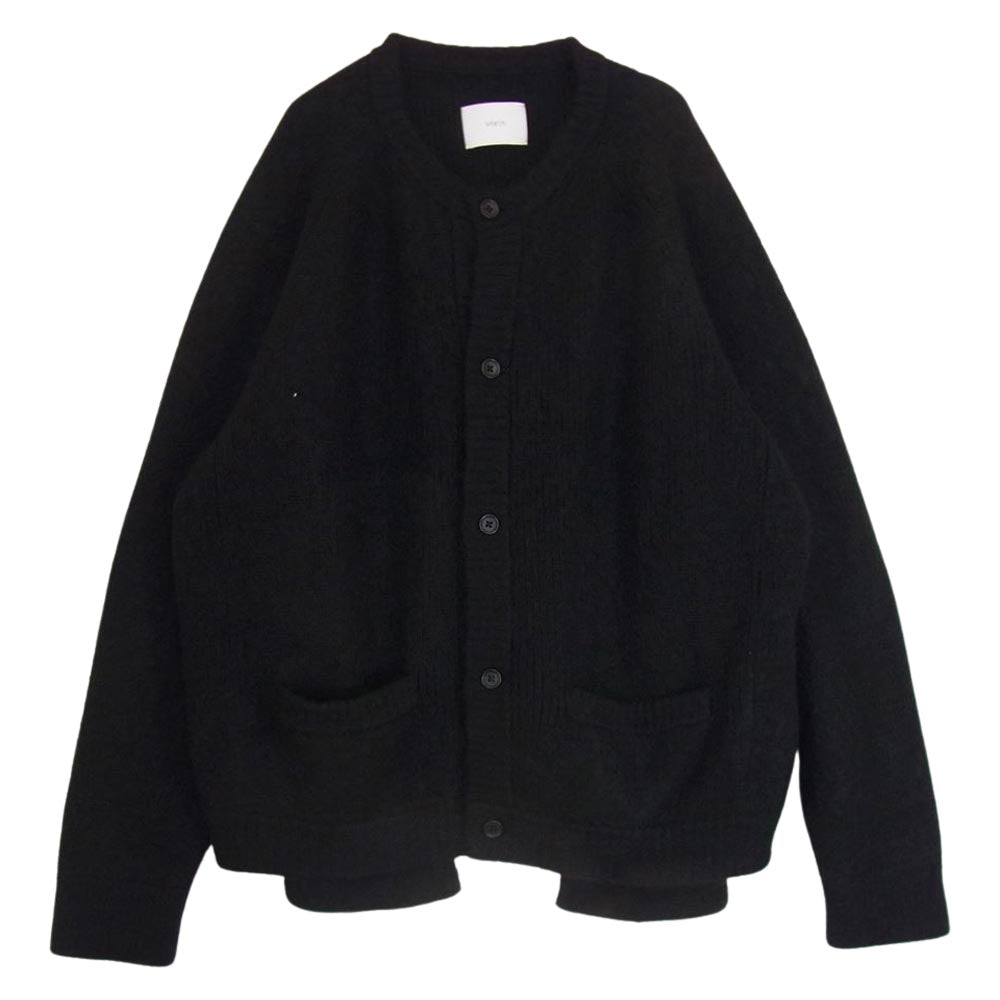シュタイン ST.445 KID MOHAIR CARDIGAN キッド モヘア ウール クルーネック カーディガン ブラック系 S【美品】【中古】