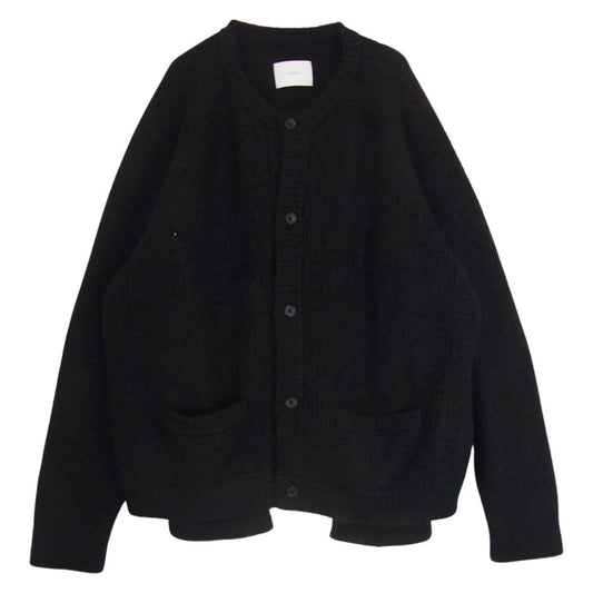シュタイン ST.445 KID MOHAIR CARDIGAN キッド モヘア ウール クルーネック カーディガン ブラック系 S【美品】【中古】
