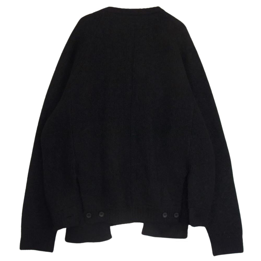 シュタイン ST.445 KID MOHAIR CARDIGAN キッド モヘア ウール クルーネック カーディガン ブラック系 S【美品】【中古】