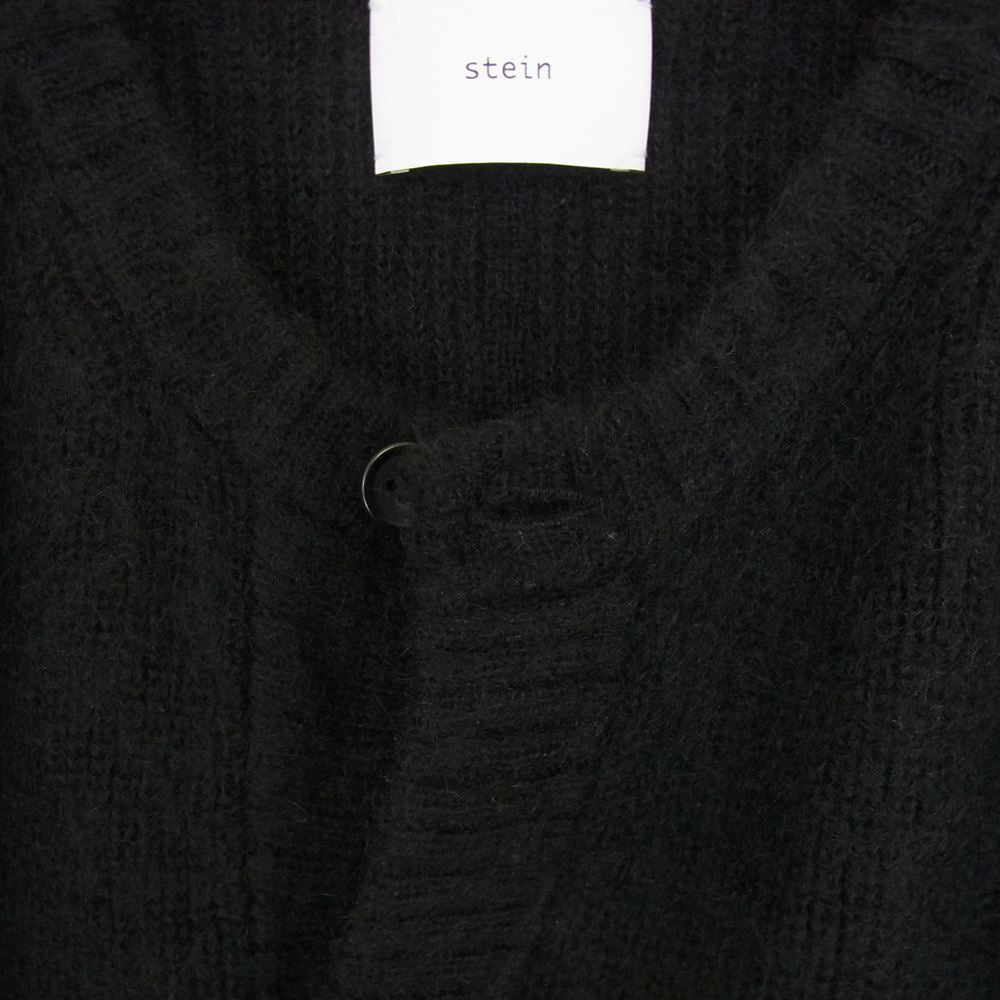 シュタイン ST.445 KID MOHAIR CARDIGAN キッド モヘア ウール クルーネック カーディガン ブラック系 S【美品】【中古】