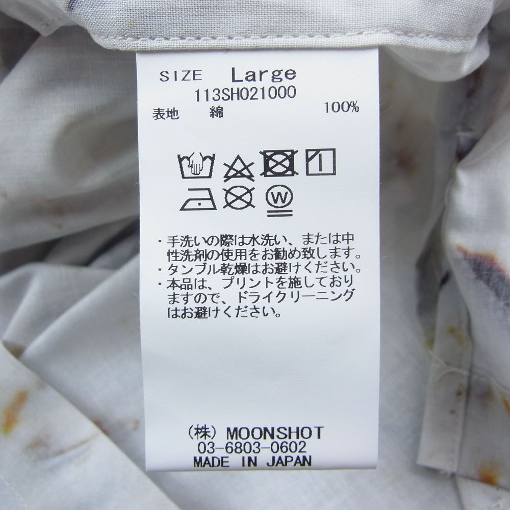 クオン 113SH021000 Camp Collar Cotton Shirt キャンプカラー コットン 半袖 シャツ アイボリー系 L【新古品】【未使用】【中古】