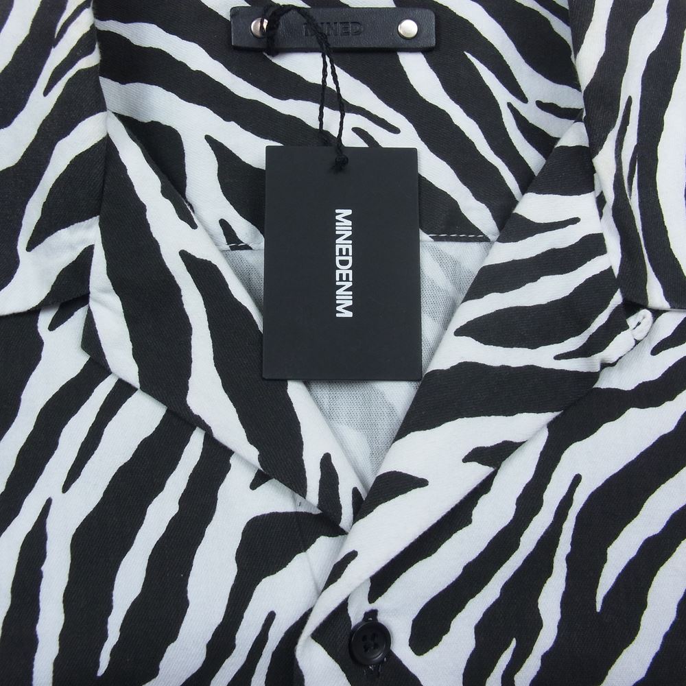 MINEDENIM マインデニム 21SS 2105-5002-07-032 Zeebra Denim S/S Open Collar SH ゼブラ デニム 半袖 オープンカラー シャツ ブラック系 3【新古品】【未使用】【中古】