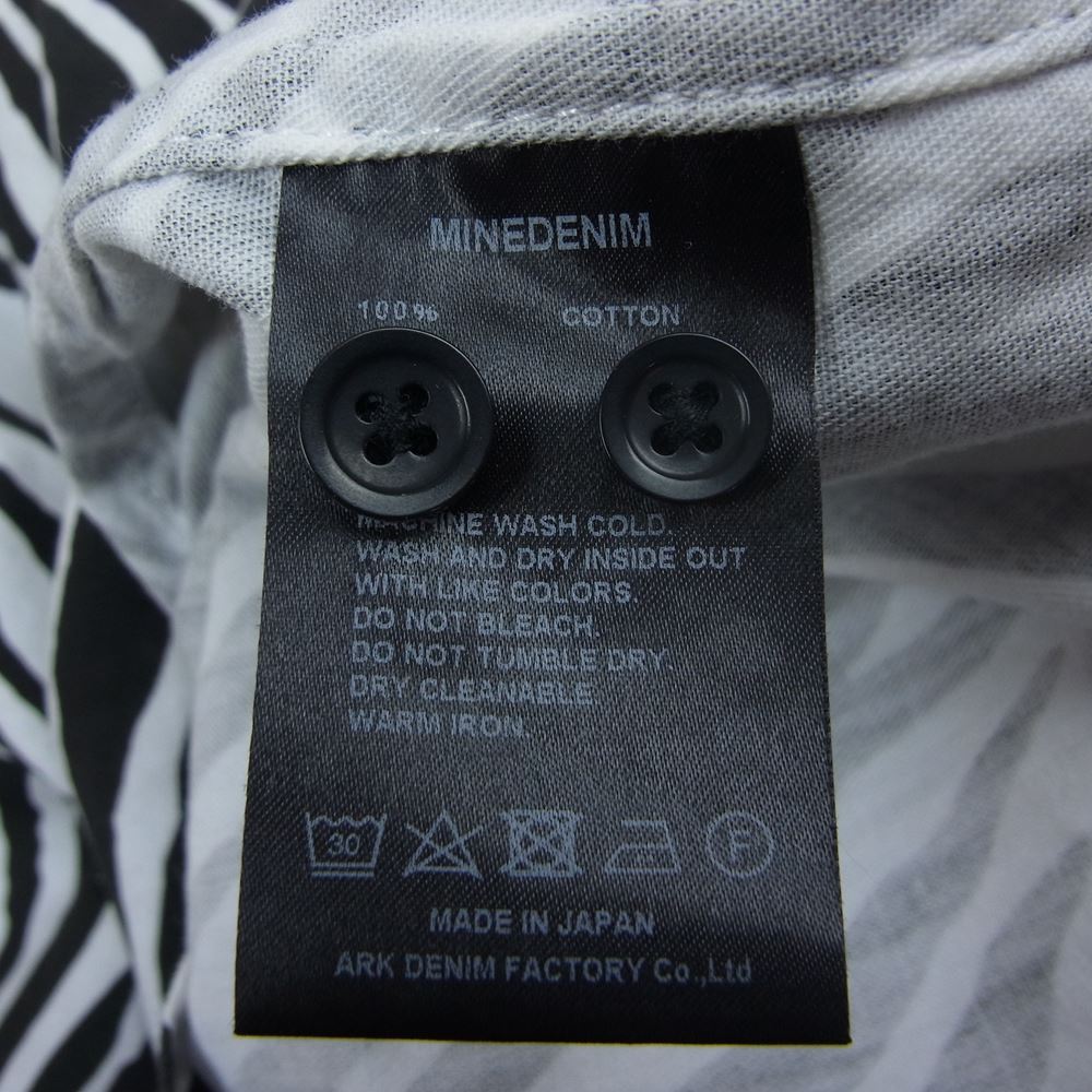 MINEDENIM マインデニム 21SS 2105-5002-07-032 Zeebra Denim S/S Open Collar SH ゼブラ デニム 半袖 オープンカラー シャツ ブラック系 3【新古品】【未使用】【中古】