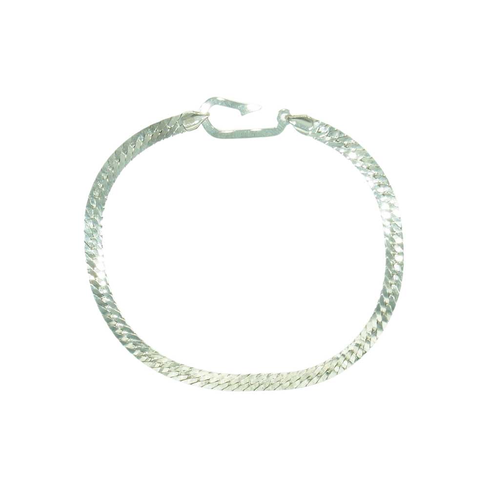 キャリアリング LURE シルバー ヘリンボーン チェーン ブレスレット シルバー系【極上美品】【中古】