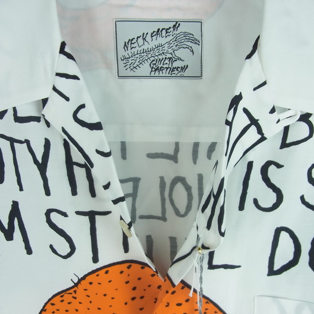 WACKO MARIA ワコマリア 21AW NECKFACE-WM-HI13-A NECK FACE HAWAIIAN SHIRT TYPE 4 ハワイアン レーヨン アロハ 半袖 シャツ ホワイト系 S【新古品】【未使用】【中古】