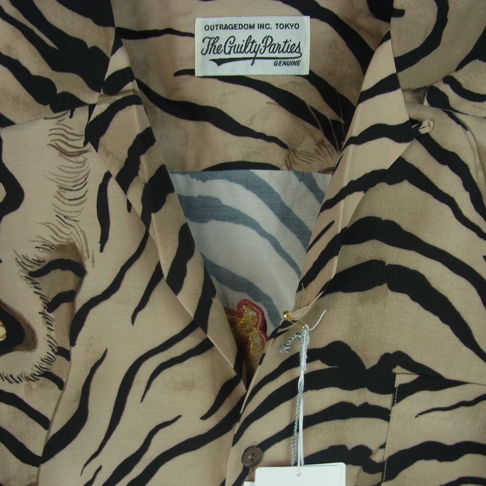 WACKO MARIA ワコマリア 21SS WM-HI047 MIGHTY CROWN マイティ クラウン HAWAIIAN S/S SHIRT TYPE 4 ハワイアン レーヨン アロハ 半袖 シャツ ベージュ系 ONE M【新古品】【未使用】【中古】