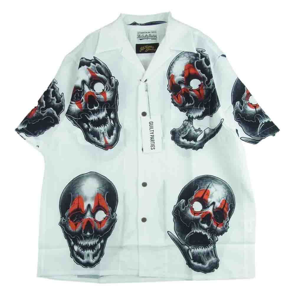 WACKO MARIA ワコマリア 22SS 56TS-WM-HI07 56 TATTOO STUDIO タトゥー スタジオ HAWAIIAN SHIRT S/S TYPE-2 ハワイアン 半袖 アロハ シャツ ホワイト系 S【新古品】【未使用】【中古】