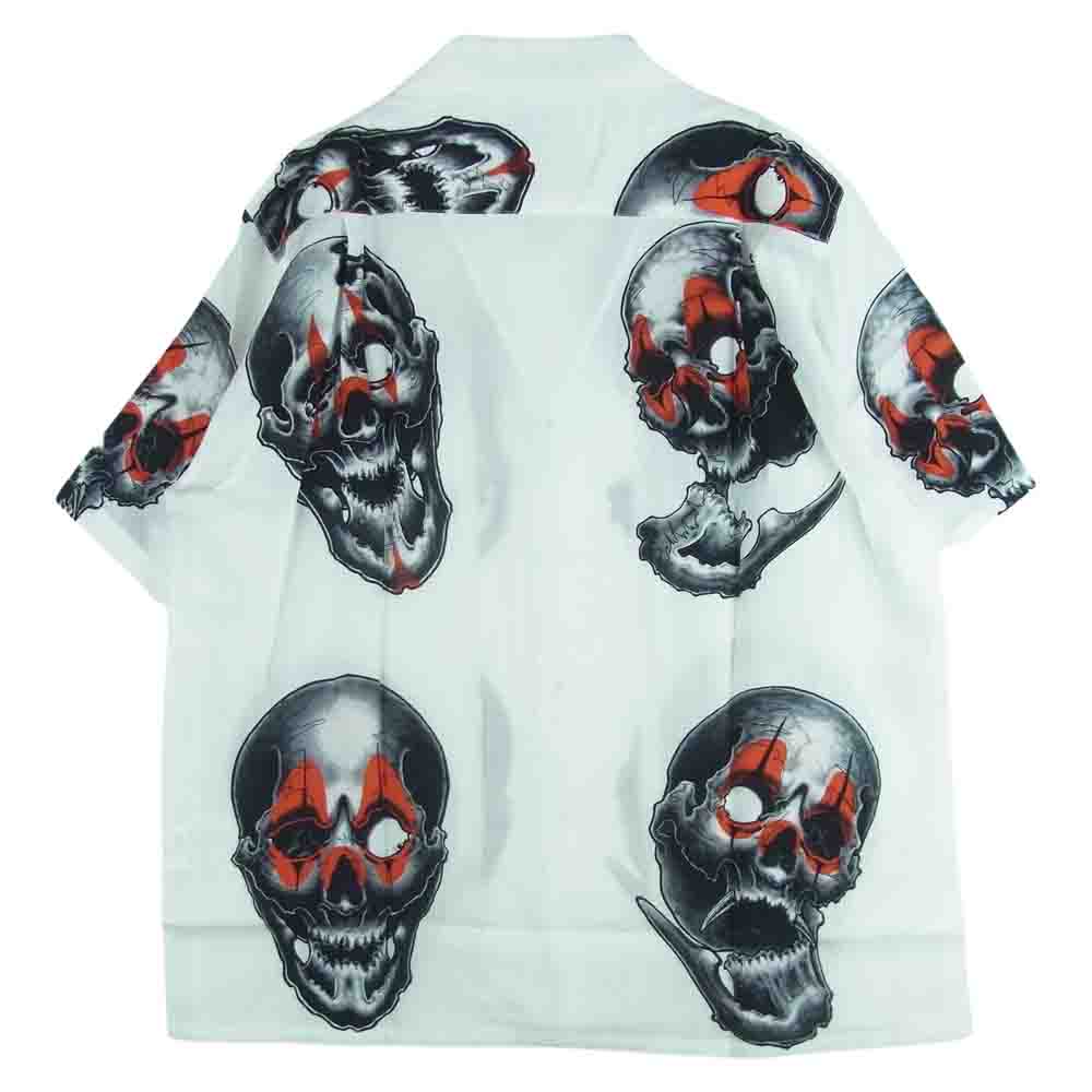 WACKO MARIA ワコマリア 22SS 56TS-WM-HI07 56 TATTOO STUDIO タトゥー スタジオ HAWAIIAN SHIRT S/S TYPE-2 ハワイアン 半袖 アロハ シャツ ホワイト系 S【新古品】【未使用】【中古】